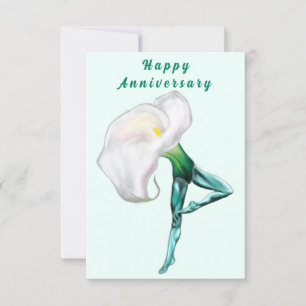 Calla Lily Flower Ballet Dancer Anniversary Card