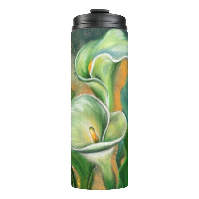 Calla Lily Flower Thermal Tumbler Painting (Front)