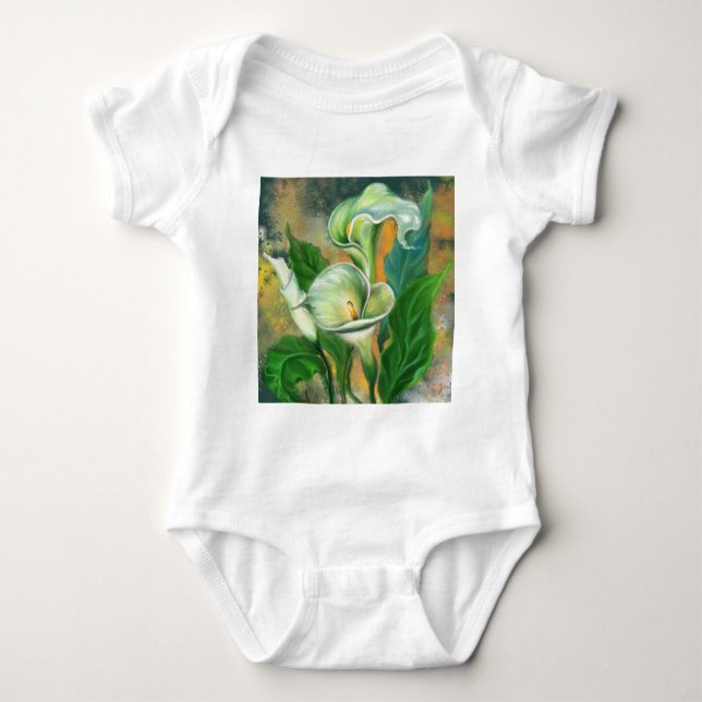 Calla Lily Flowers Baby Bodysuit (Front)