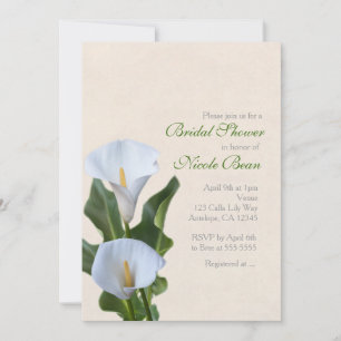 Calla Lily Flowers Floral Elegant Bridal Shower Invitation