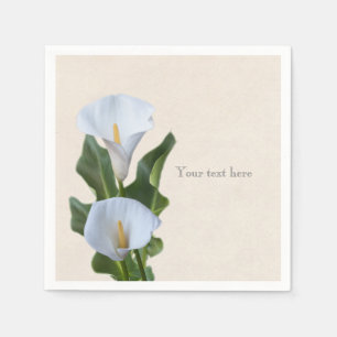Calla Lily Flowers Floral Elegant Bridal Wedding Napkin