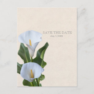 Calla Lily Flowers Floral Elegant SAVE THE DATE Announcement Postcard