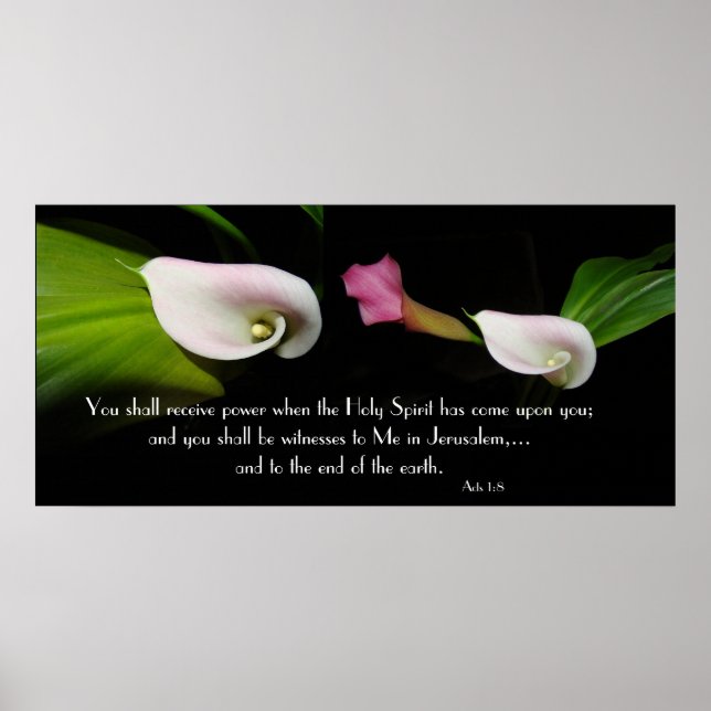 Calla Lily Flowers Holy Spirit Scripture Print (Front)