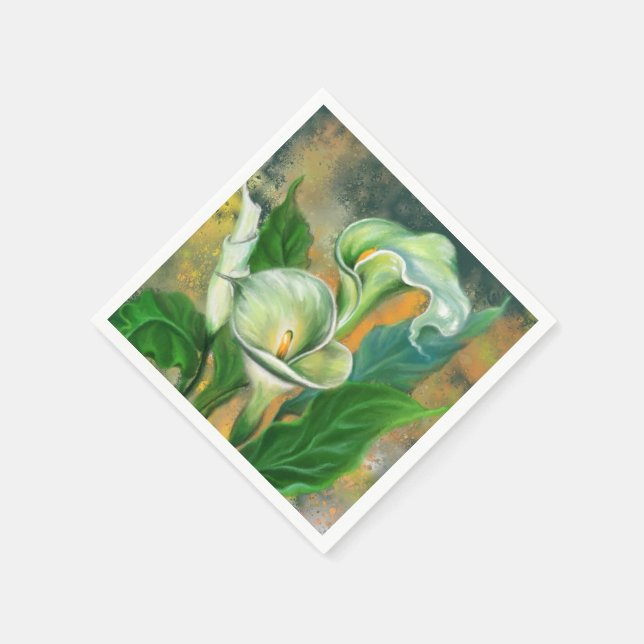 Calla Lily Flowers Napkins (Corner)