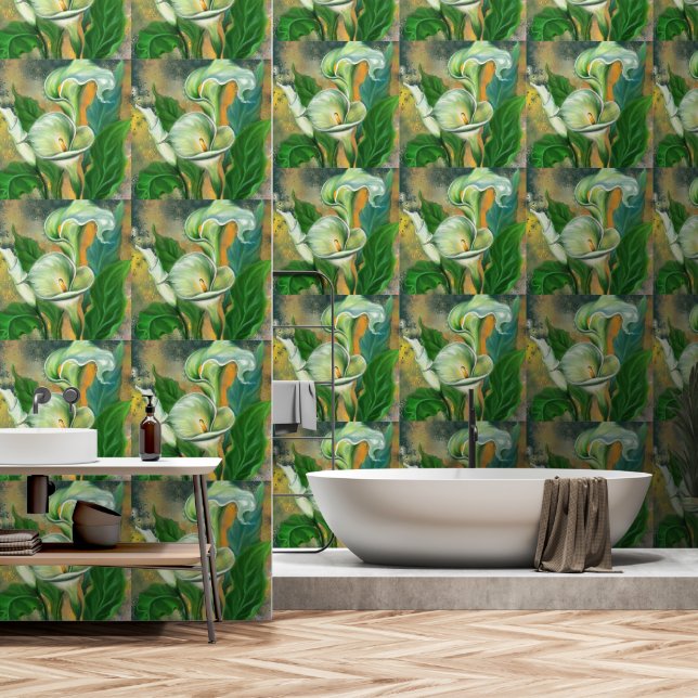 Calla Lily Flowers Wallpaper (Bathroom)