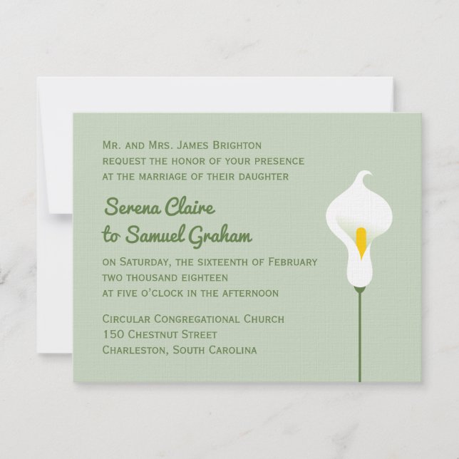 Calla Lily Invitation (Front)