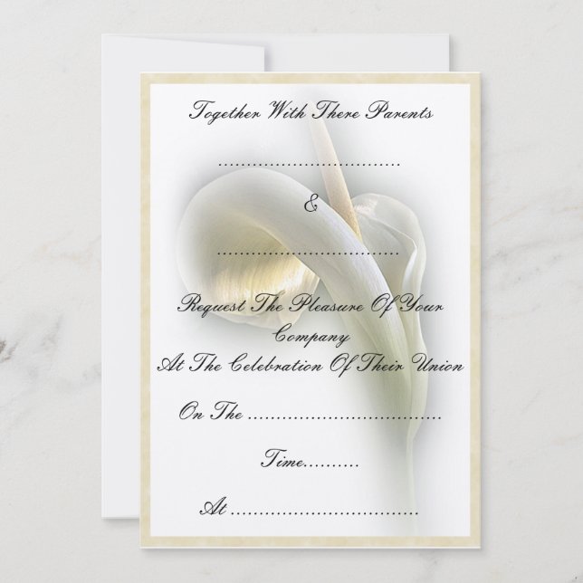 Calla Lily - Invitation (Front)