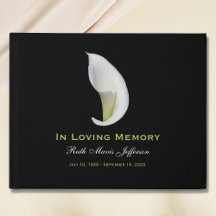 Calla Lily Memorial or Funeral Guest Book