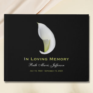 Calla Lily Memorial or Funeral Guest Book