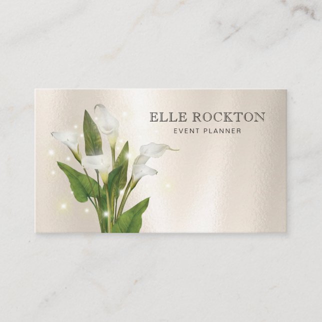 Calla Lily Minimalist Pearl Gloss Business Card (Front)