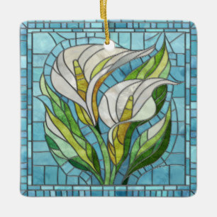 Calla Lily Mosaic Art Ceramic Ornament