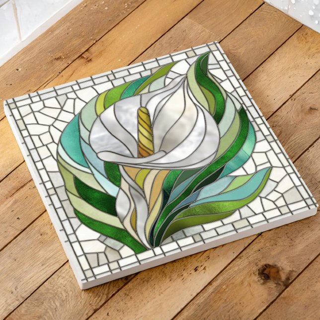 Calla Lily Mosaic Art Ceramic Tile (Creator Uploaded)