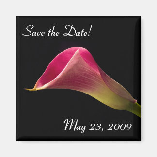 Calla Lily on Black, Save the Date! Magnet