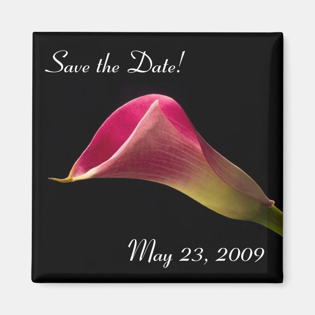 Calla Lily on Black, Save the Date! Magnet (Front)