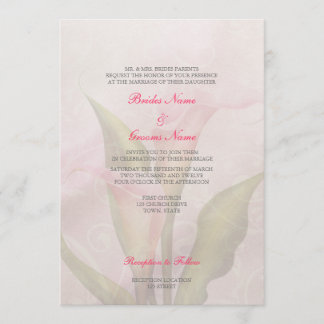 Calla Lily Pink 2 Wedding Invitation