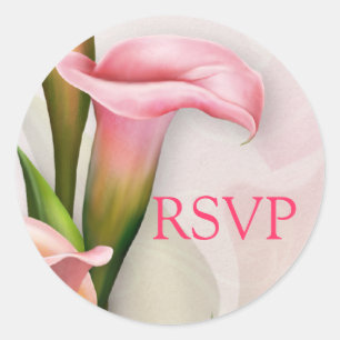 Calla Lily Pink RSVP Envelope Seal