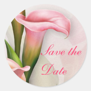 Calla Lily Pink Save the Date Envelope Seal