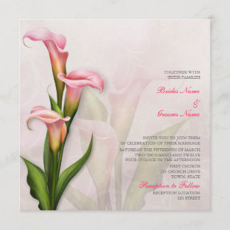 Calla Lily Pink Wedding Invitation