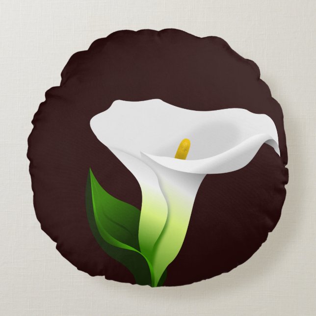 Calla lily round cushion (Front)