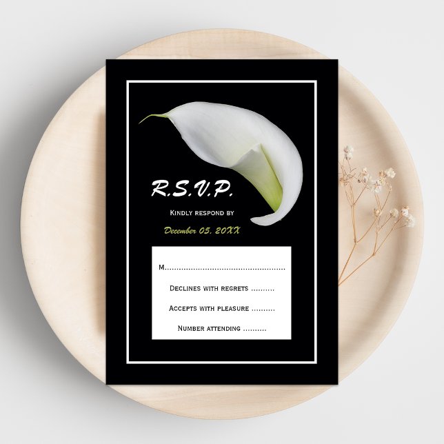 Calla Lily RSVP Wedding Invitation (Creator Uploaded)