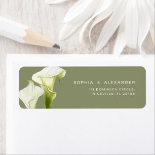 Calla Lily Sage Green Return Address Label