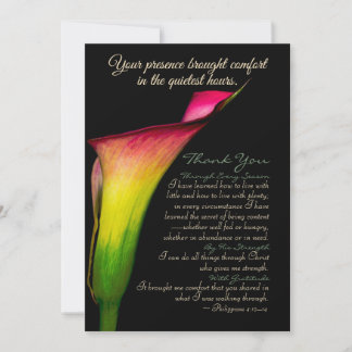 Calla Lily Scripture – Red Yellow Green Floral Thank You Card