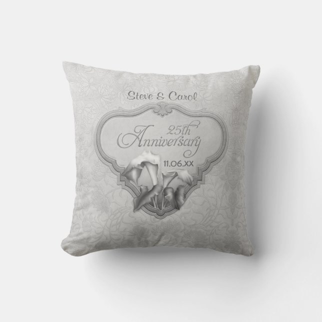 Calla Lily Silver Anniversary - Customise Cushion (Front)
