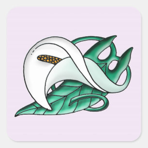 Calla lily square sticker