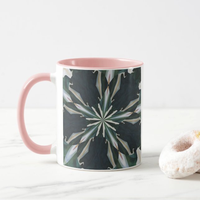 Calla Lily Star Kaleidoscope Mug (With Donut)