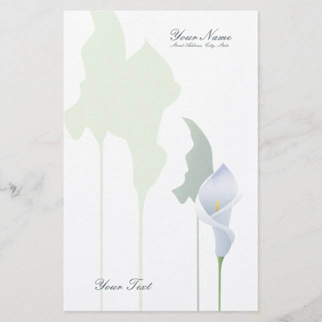 Calla Lily Stationary Stationery (Front)