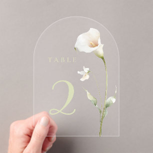 Calla lily table 2 acrylic invitations