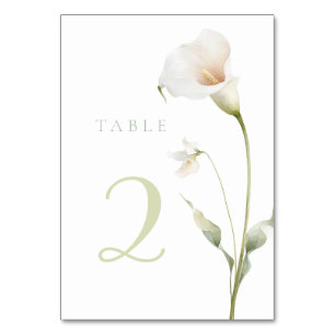 Calla lily table 2 number