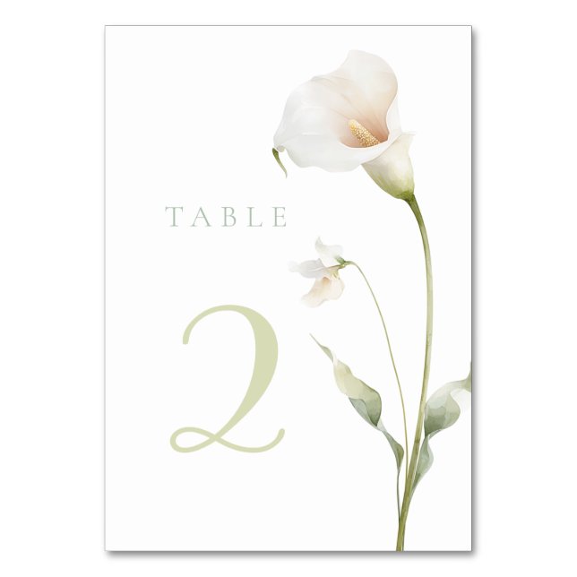 Calla lily table 2 number (Front)