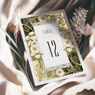 Calla Lily Table Numbers Art Nouveau Mucha