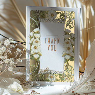 Calla Lily Thank You Card Art Nouveau Mucha