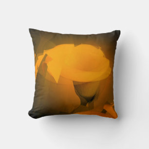 Calla Lily Warm Yellow Cubist Effect Cushion