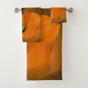 Calla Lily Warm Yellow Mist Background Bath Towel Set