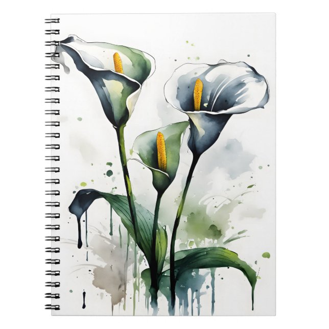 Calla Lily - Watercolor flowers Notebook (Front)