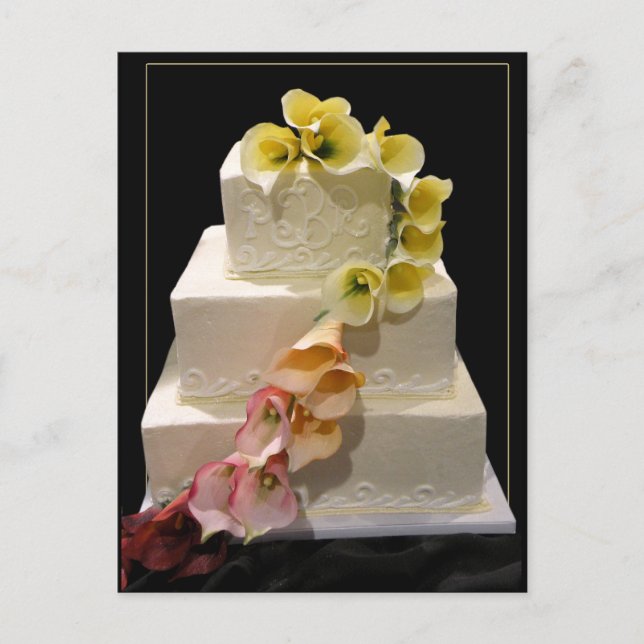 Calla lily wedding cake postcard (Front)