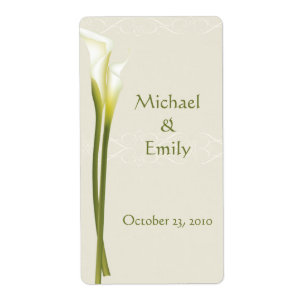 Calla Lily Wedding Favour Labels