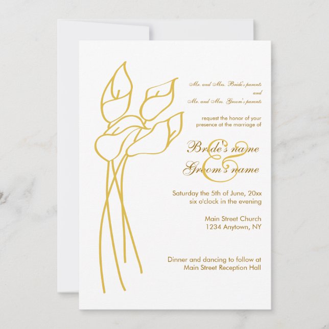 Calla Lily Wedding Invitation (Front)