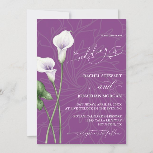 Calla Lily Wedding Invitation (Front)