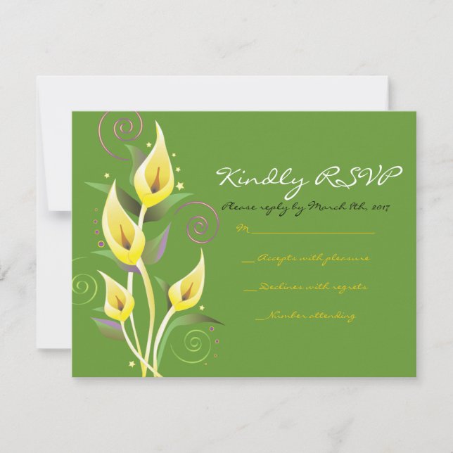 Calla Lily Wedding Invitation Invite Flower Reply (Front)