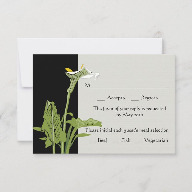 Calla Lily Wedding Reply Card (Front)