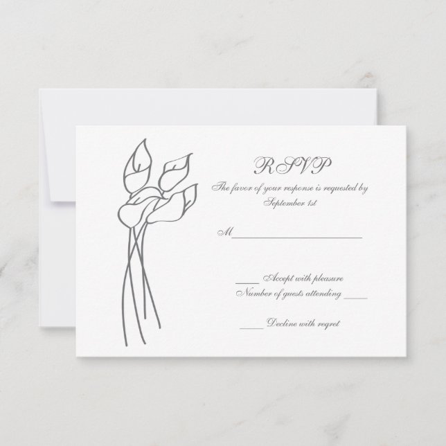 Calla Lily wedding rsvp (Front)