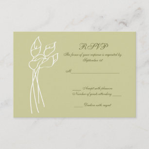 Calla Lily wedding rsvp Card