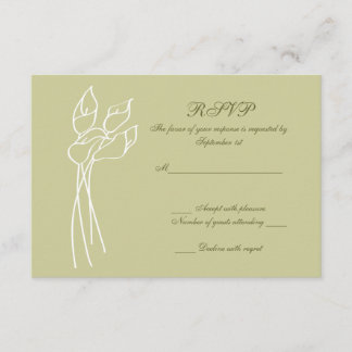 Calla Lily wedding rsvp Card