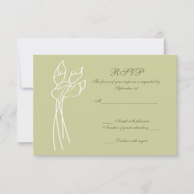 Calla Lily wedding rsvp Card (Front)