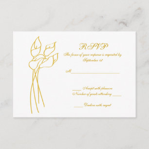 Calla Lily wedding rsvp Card