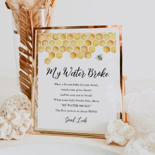 CALLA My Water Broke Baby Shower Game Sign